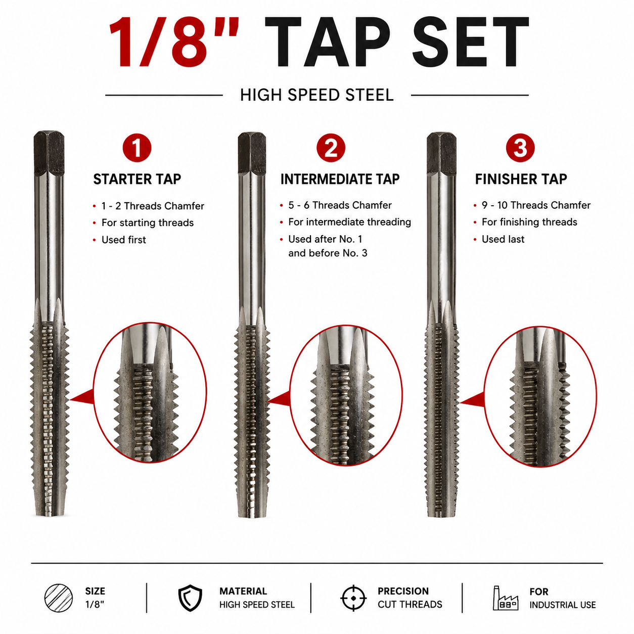 1/8 " Tap Set