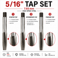 5/16" Tap Set, HSS Hand Threading Tap Set (Set of 3)