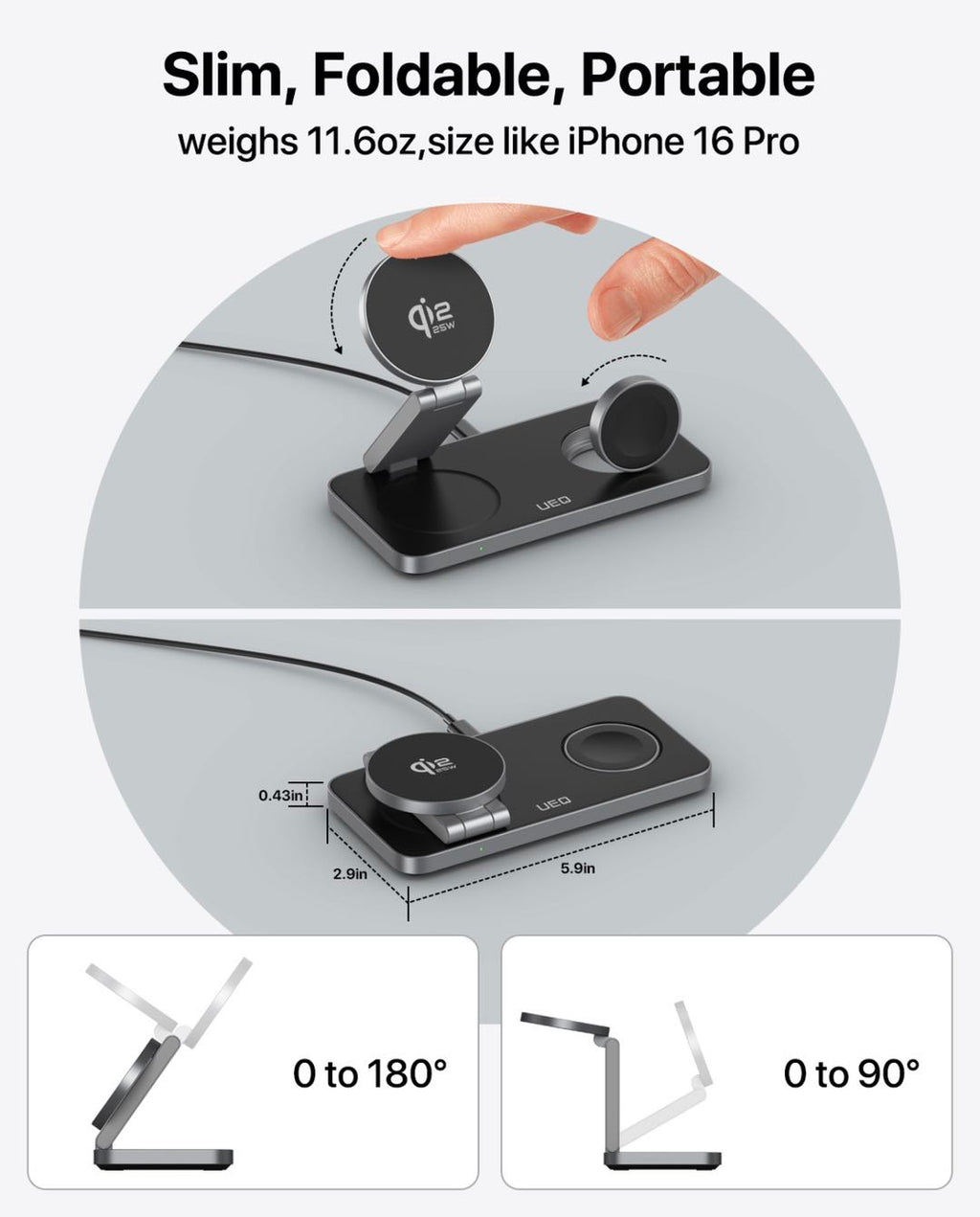 Wireless charger 25W Foldable