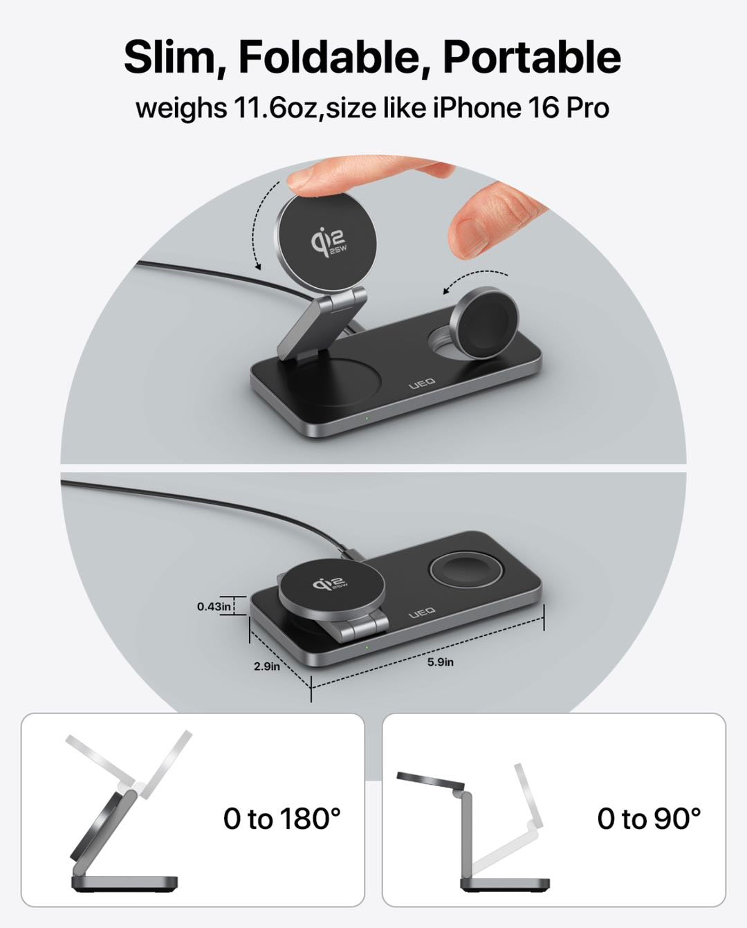 Wireless charger 25W Foldable
