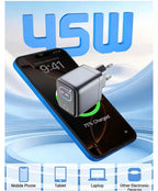 45 W Fast Charger Type-C with AI Smart Display