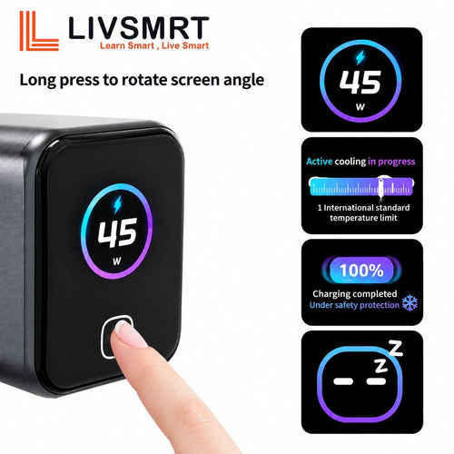 45 W Fast Charger Type-C with AI Smart Display