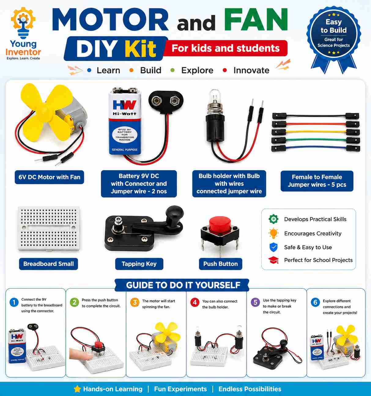 Motor & Fan DIY kit for Kids and students